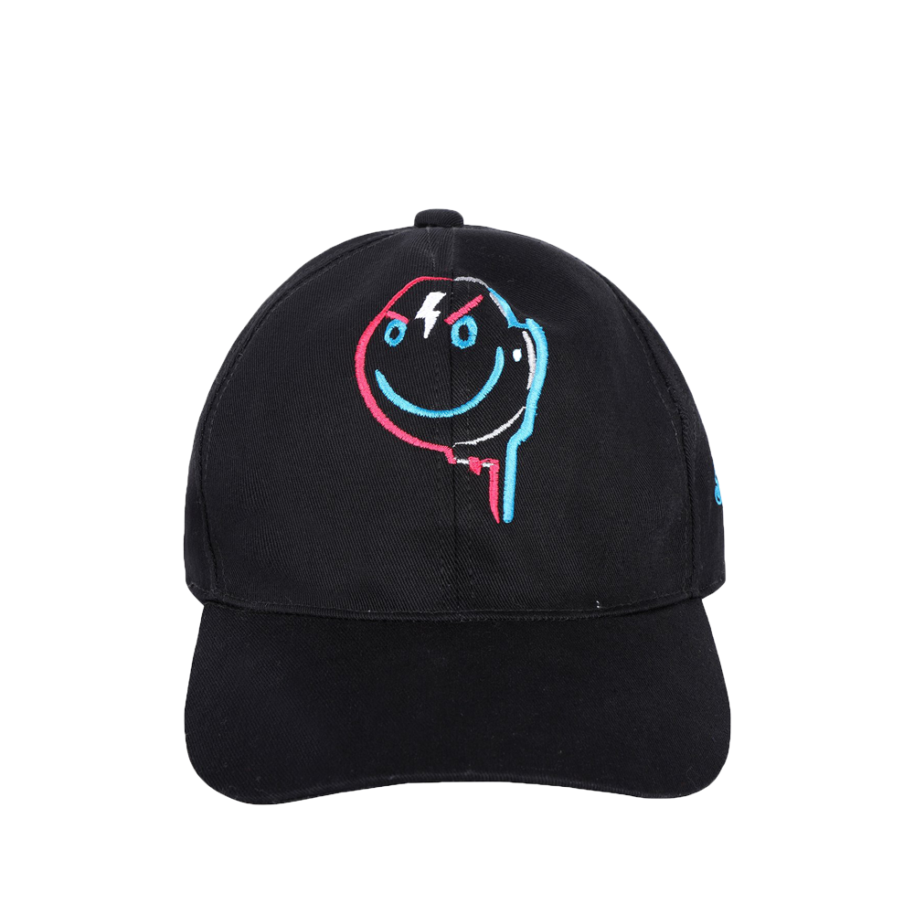 Embroidered drip smile cap front side