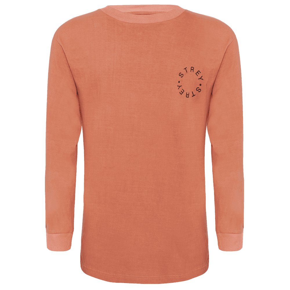 Pink full sleeves regular fit round neck T-shirt.